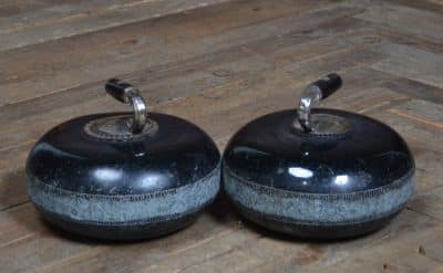 Pair Of Black Curling Stones SAI3189