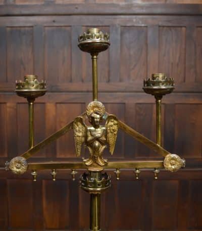 Victorian Brass Alter Candelabra SAI3152 - Image 7