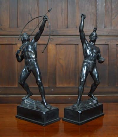 Pair Of Spelter Roman Figures SAI3118 Antique Sculptures 4