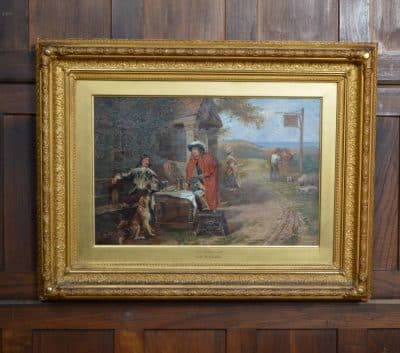 J. E. Waller, The Cavaliers Rest Oil Painting SAI3154 Antique Art 3