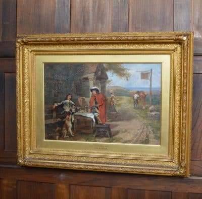 J. E. Waller, The Cavaliers Rest Oil Painting SAI3154 Antique Art 5