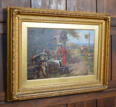 J. E. Waller, The Cavaliers Rest Oil Painting SAI3154 Antique Art 16