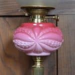 Pink Victorian Brass Oil / Paraffin Lamp SAI3191 Antique Lighting