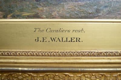 J. E. Waller, The Cavaliers Rest Oil Painting SAI3154 Antique Art 14