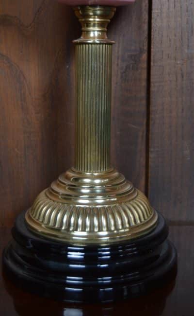 Pink Victorian Brass Oil / Paraffin Lamp SAI3191 Antique Lighting 5