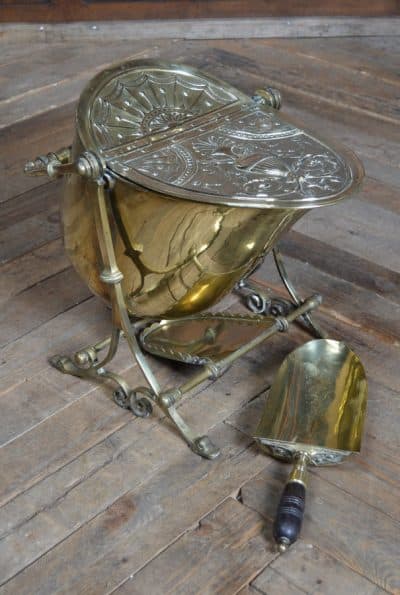 Edwardian Swing Brass Coal Bucket SAI3146 Miscellaneous 20