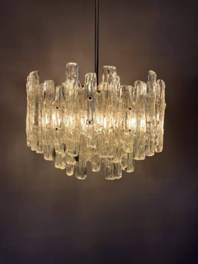 Large Murano Ice Glass Chandelier c1960s