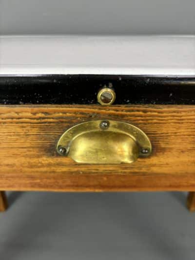 Victorian Enamel Top Table enamel Antique Furniture 5