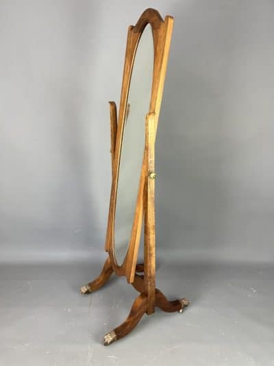 Early 20th Century Walnut Cheval Mirror
