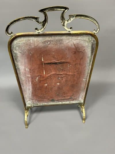 Art Nouveau Brass & Mirrored Glass Fire Screen - Image 6