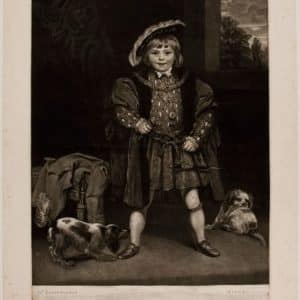 Mezzotint Of Master John Crewe As Henry VIII After Sir Joshua Reynolds By John Raphael Smith c 1776 Antique Engravings Antique Art