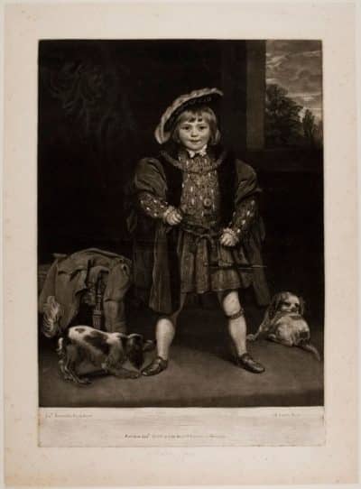 Mezzotint Of Master John Crewe As Henry VIII After Sir Joshua Reynolds By John Raphael Smith c 1776