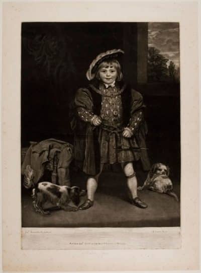 Mezzotint Of Master John Crewe As Henry VIII After Sir Joshua Reynolds By John Raphael Smith c 1776 Antique Engravings Antique Art 3