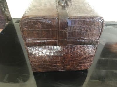 Walker & Hall Crocodile Valise with Silver accessories - Image 4