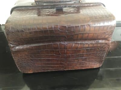 Walker & Hall Crocodile Valise with Silver accessories - Image 5