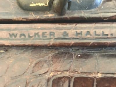 Walker & Hall Crocodile Valise with Silver accessories - Image 15