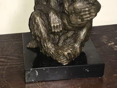 MOTHER & CHILD BRONZE ON MARBLE - Image 5