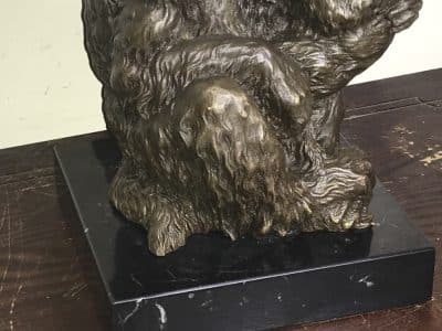 MOTHER & CHILD BRONZE ON MARBLE Antique Collectibles 11