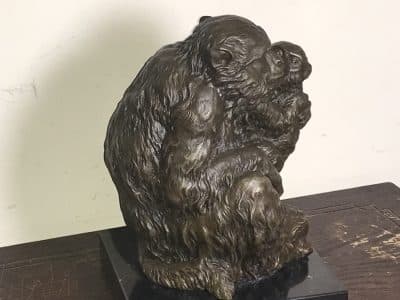MOTHER & CHILD BRONZE ON MARBLE - Image 10