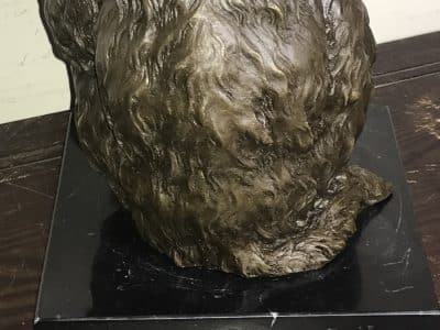 MOTHER & CHILD BRONZE ON MARBLE Antique Collectibles 19