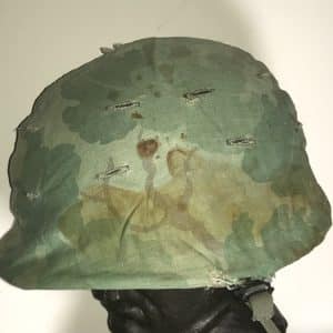 Vietnam American soldiers helmet liner and camouflage cover Military & War Antiques