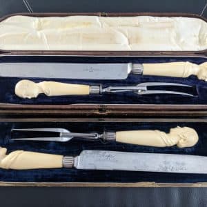Joseph Rogers Sheffield carving knife sets the best in the world 1840 George Washington Julia Cesar Williams Shakespeare and sir Walter Scott Antique Knives