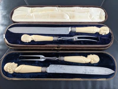 Joseph Rogers Sheffield carving knife sets the best in the world 1840 George Washington Julia Cesar Williams Shakespeare and sir Walter Scott Antique Knives 3
