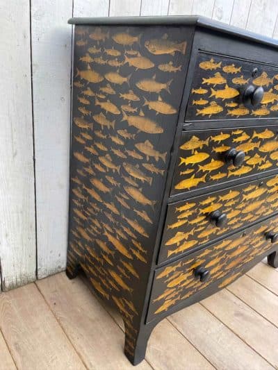 Fish Chest highly decorated Antique Chest Of Drawers 6