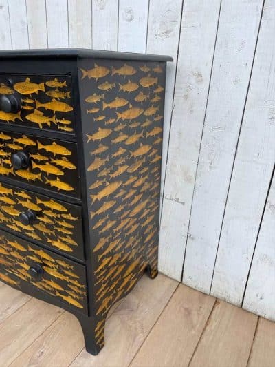 Fish Chest highly decorated Antique Chest Of Drawers 7
