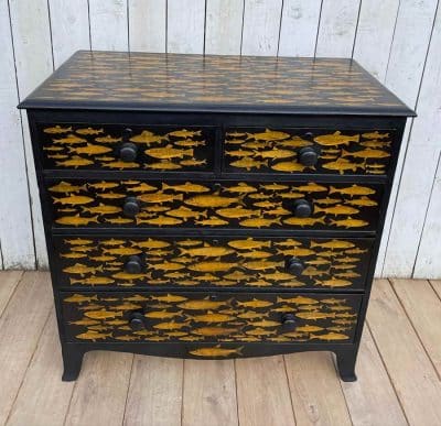 Fish Chest highly decorated Antique Chest Of Drawers 3