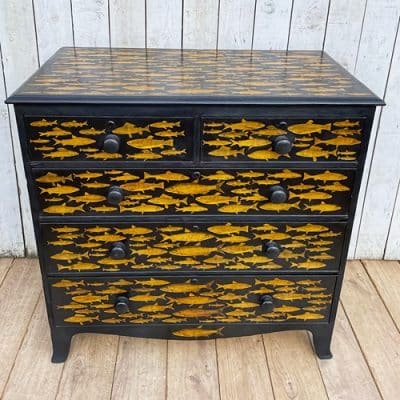 Fish Chest highly decorated Antique Chest Of Drawers 9