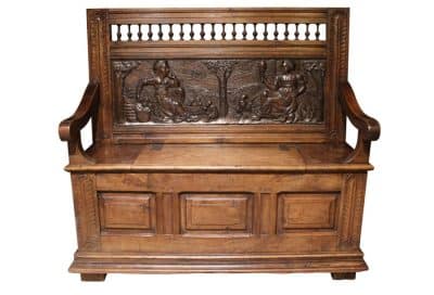 17thc Fruitwood Settle
