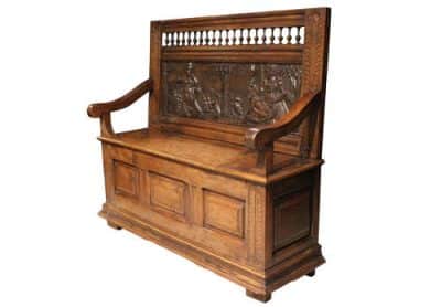 17thc Fruitwood Settle - Image 2