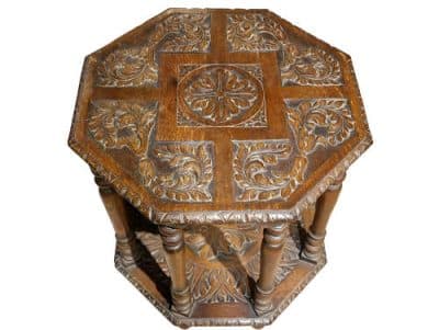 19thc Carved Oak CentreTable - Image 2