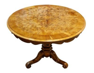 19thc Circular Walnut Centre Table Antique Furniture 3