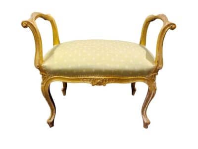 19thc French Louis XVI Carved Giltwood Stool Antique Chairs 3