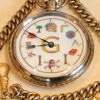 Antique masonic top pocket watch