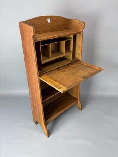 Arts & Crafts Oak Students Bureau Bookcase - Image 4