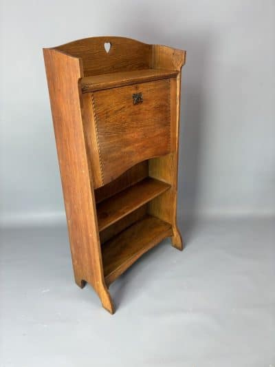 Arts & Crafts Oak Students Bureau Bookcase - Image 3