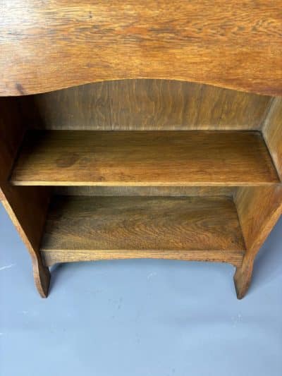 Arts & Crafts Oak Students Bureau Bookcase - Image 7