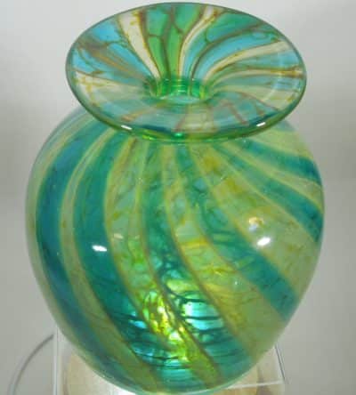 Mdina Glass Blue Crystal Stripe Blue Crystal Stripe Antique Glassware 4