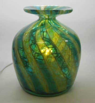 Mdina Glass Blue Crystal Stripe Blue Crystal Stripe Antique Glassware 5