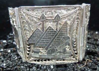 Egyptian Filligree Silver Bracelet Egyptian Revival Antique Jewellery 6