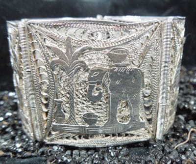 Egyptian Filligree Silver Bracelet Egyptian Revival Antique Jewellery 7