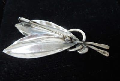 Silver Chrysoprase Leaf Brooch Chrysoprase Antique Jewellery 4
