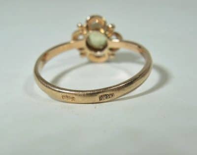 14ct Rose Gold and Yellow Diamond Ring Russian Gold Antique Jewellery 5