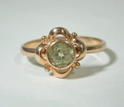 14ct Rose Gold and Yellow Diamond Ring Russian Gold Antique Jewellery 3