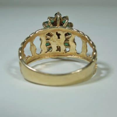 10ct Gold Emerald and Diamond Ring emerald diamond ring Antique Jewellery 6