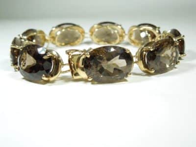 9ct Gold Smokey Quartz Bracelet smokey quartz Antique Jewellery 4