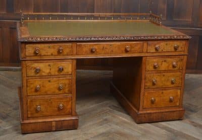 Victorian Oak Pedestal Writing Desk SAI3234 - Image 2